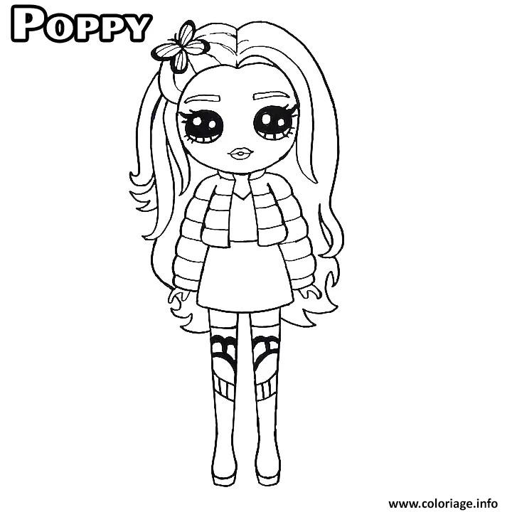 Dessin poppy en tenue de pom pom girl a colorier Coloriage Gratuit à Imprimer