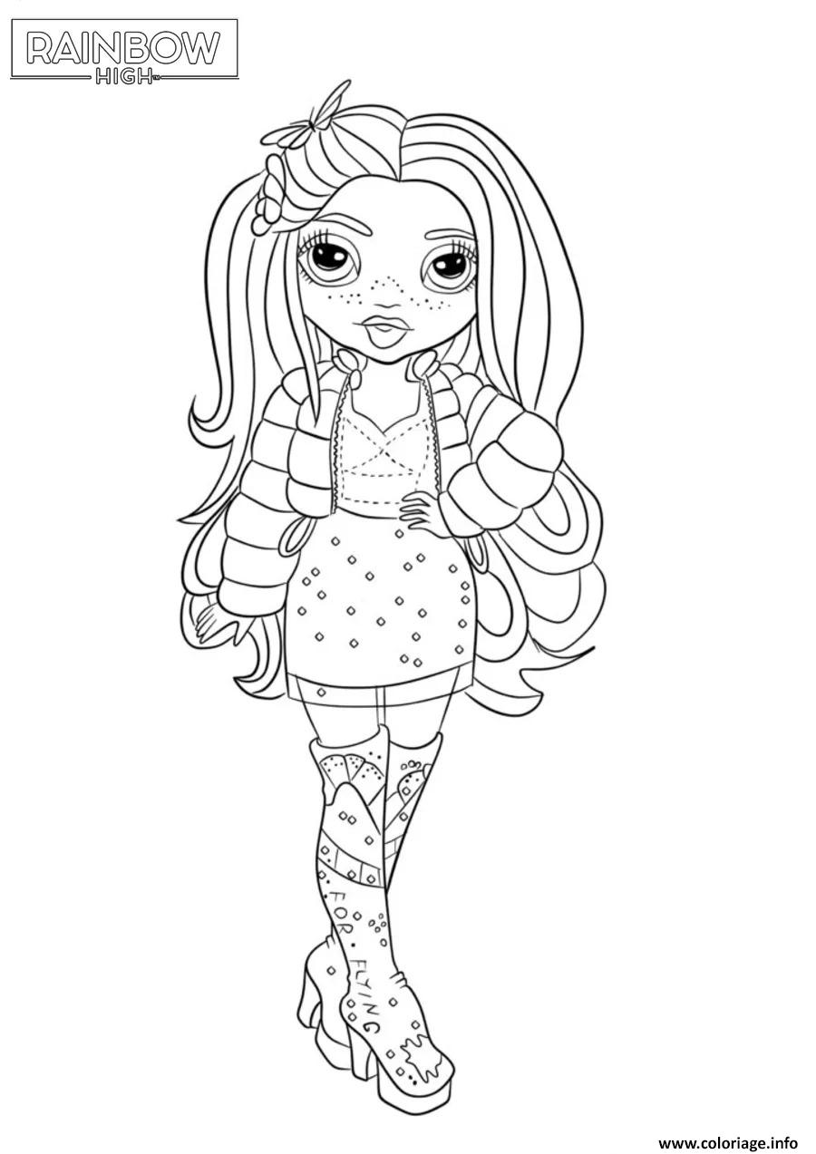 Dessin fille rainbow high a colorier Coloriage Gratuit à Imprimer