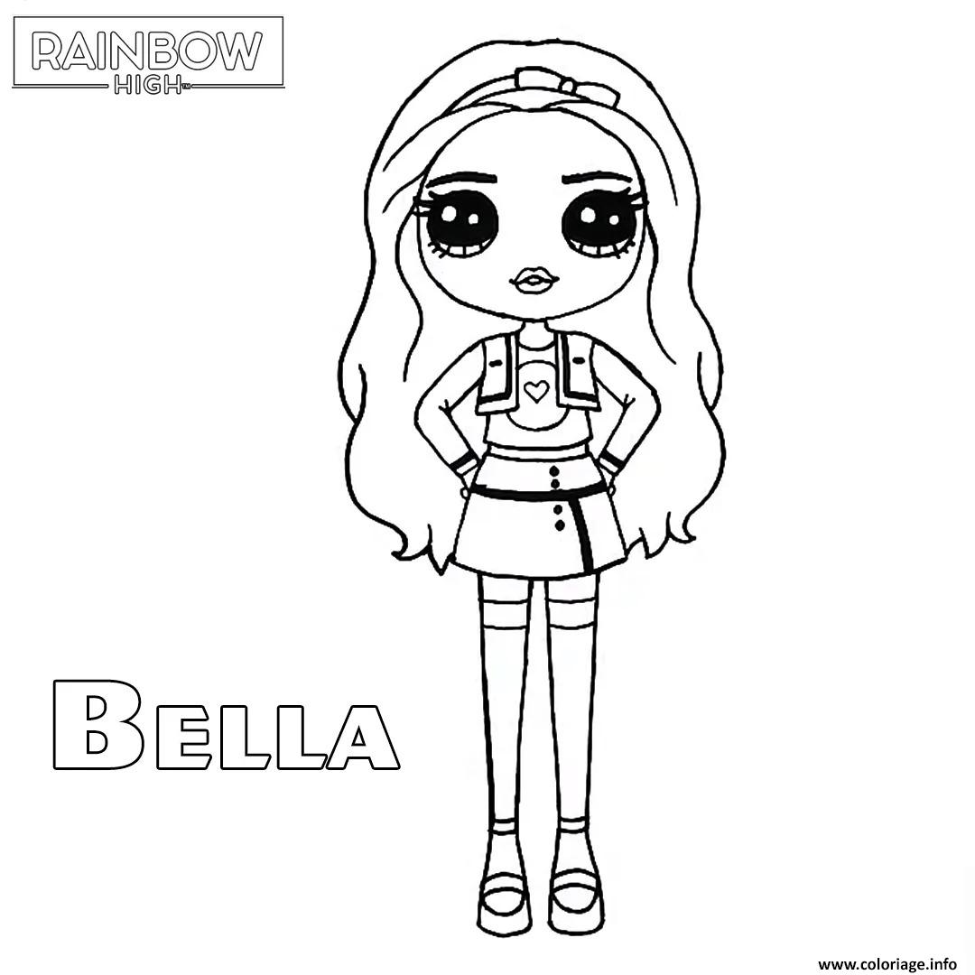 Dessin bella parker de rainbow high en illustration Coloriage Gratuit à Imprimer