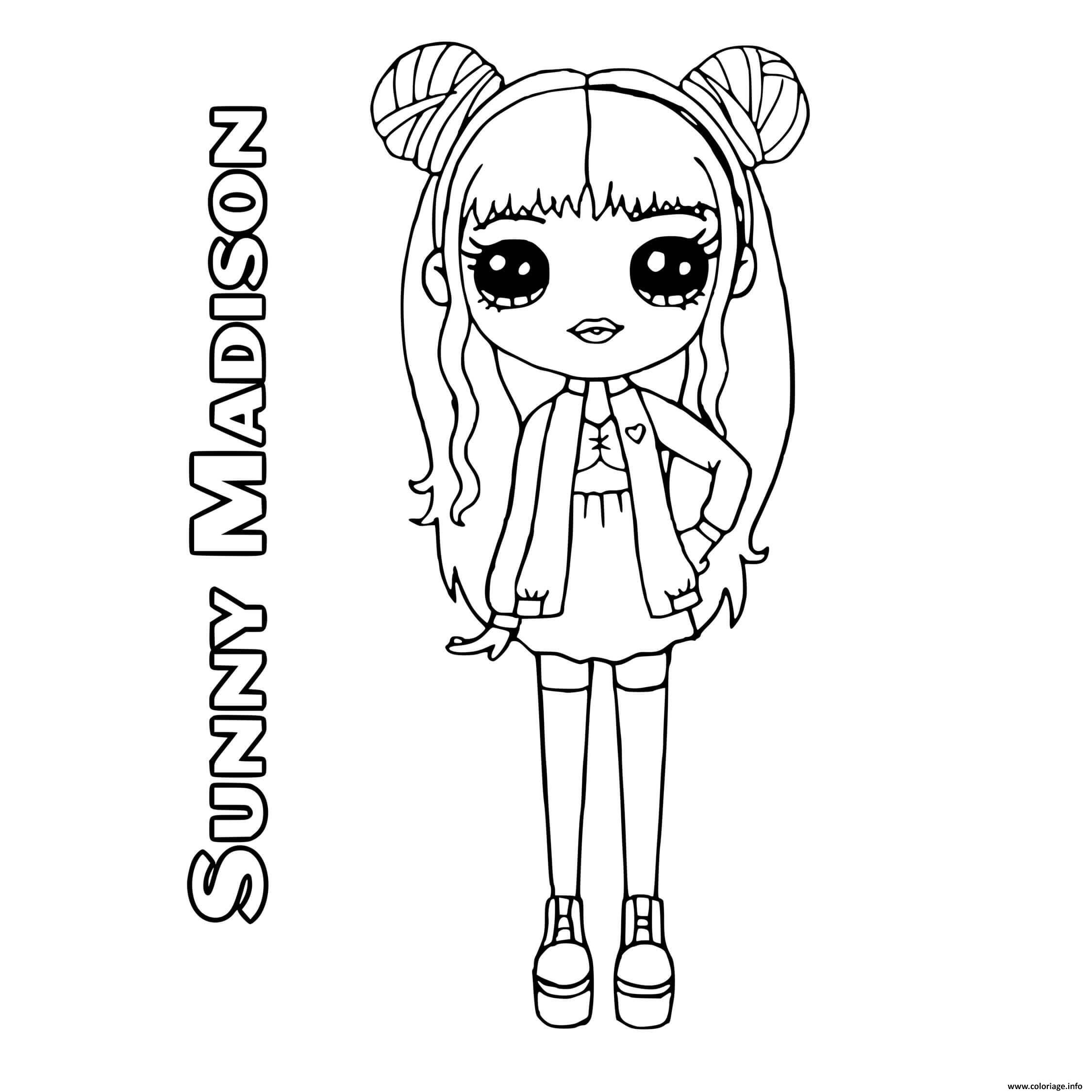 Dessin sunny madison en tenue decontractee Coloriage Gratuit à Imprimer