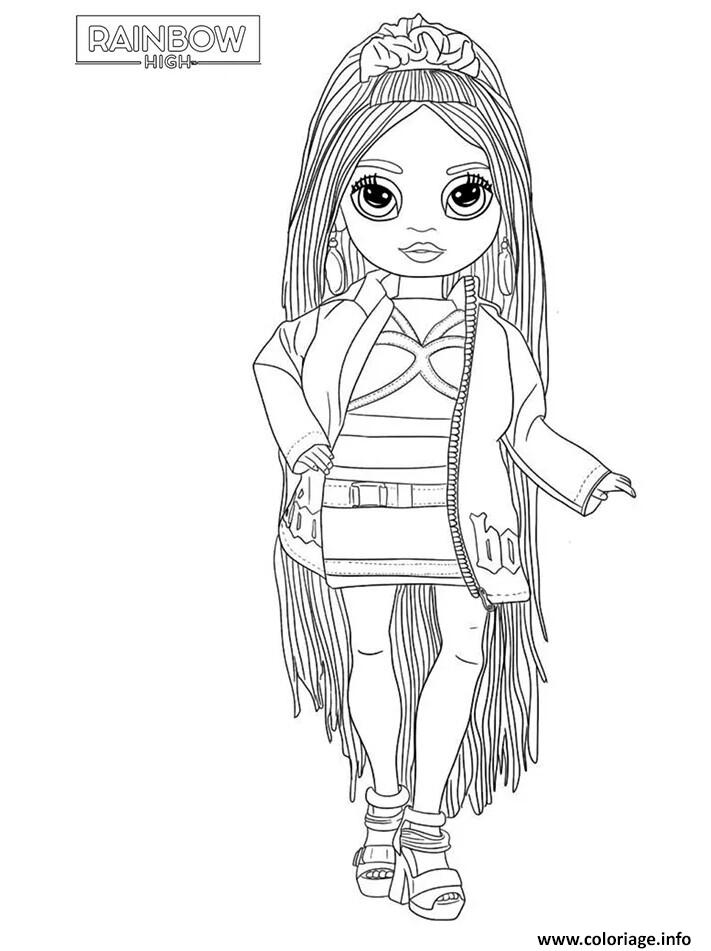 Dessin poupee fille rainbow high mode Coloriage Gratuit à Imprimer