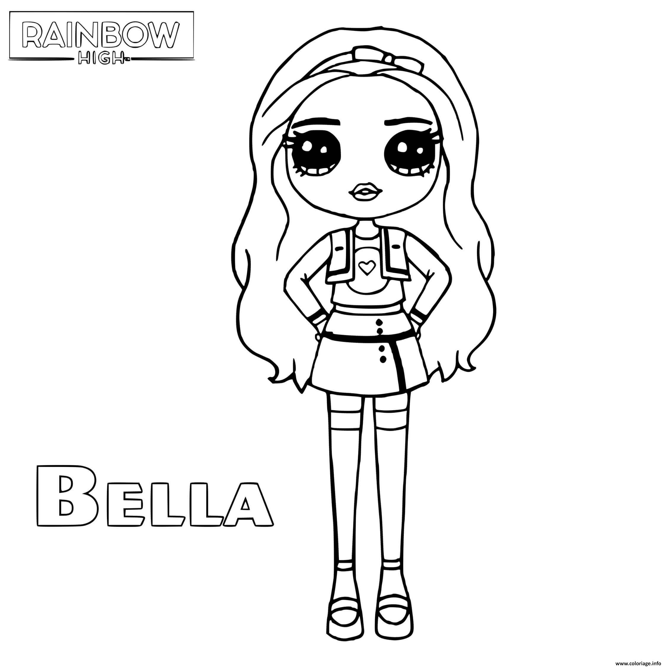 Dessin bella parker de rainbow high facile Coloriage Gratuit à Imprimer