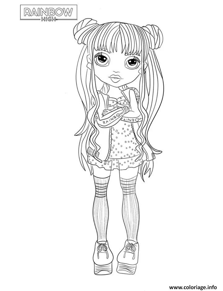 Dessin poupee stylee rainbow high Coloriage Gratuit à Imprimer