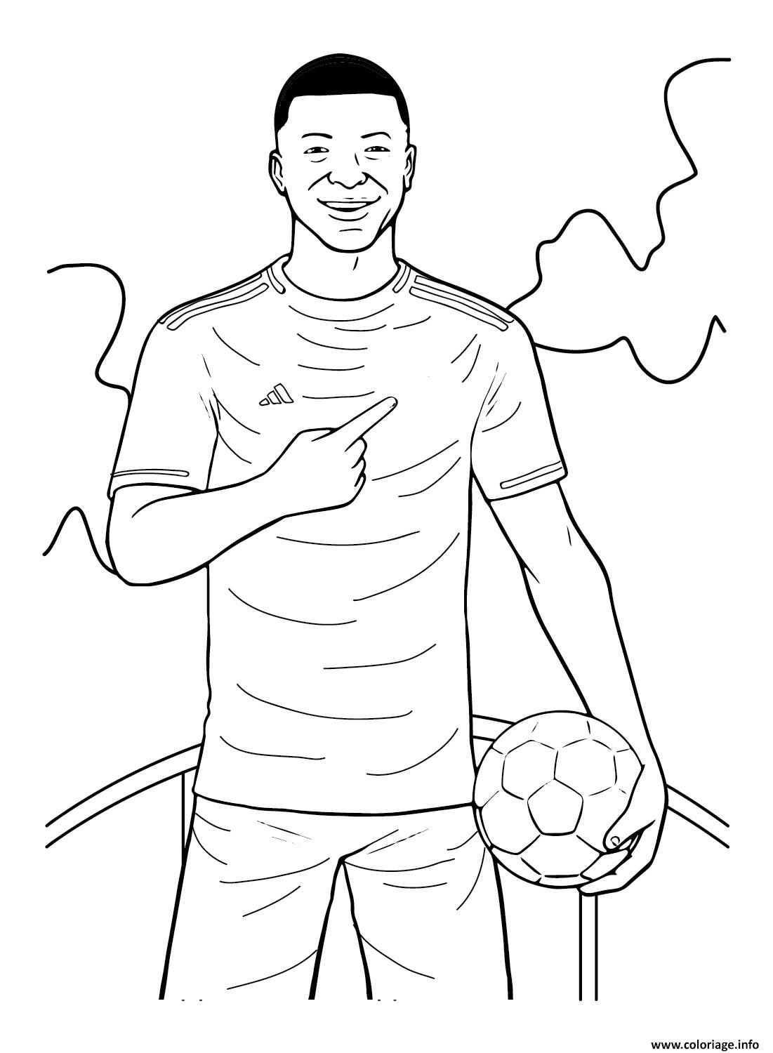 Dessin Kylian Mbappe Free Coloriage Gratuit à Imprimer