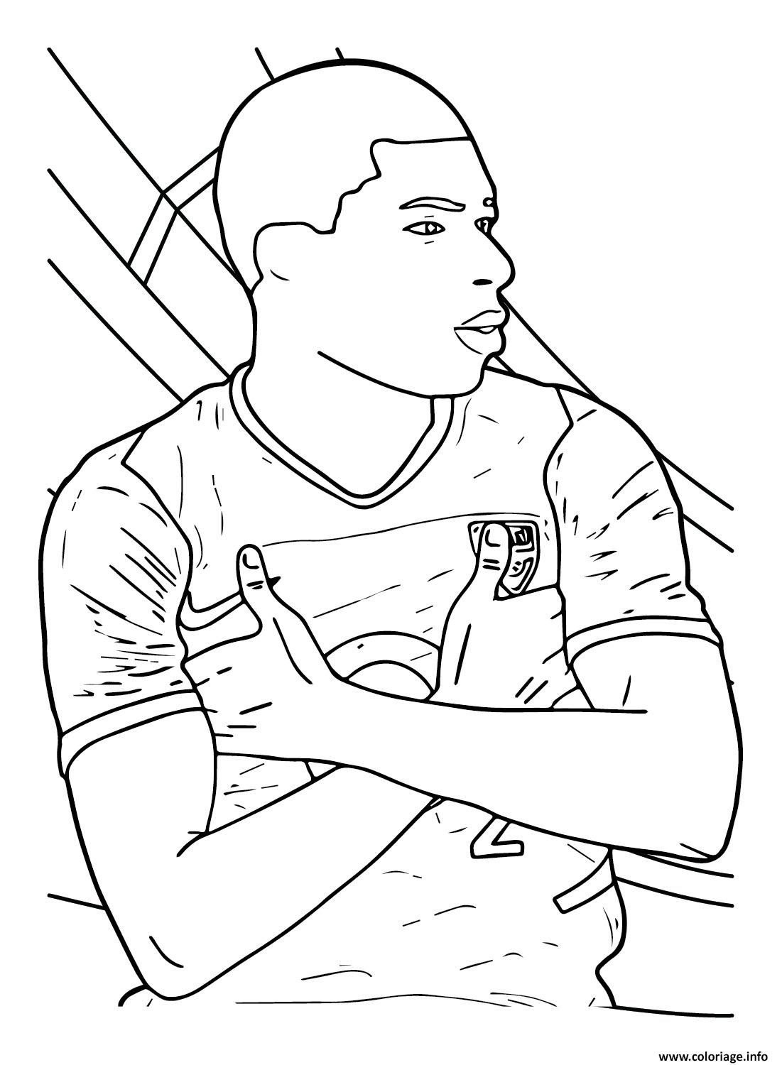 Dessin Kylian Mbappe Football But France Coloriage Gratuit à Imprimer