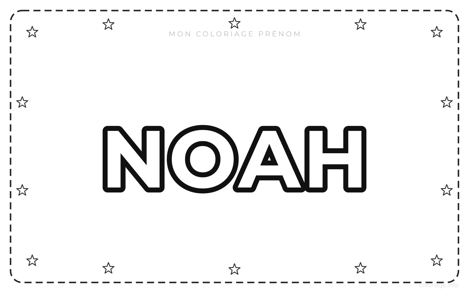 Coloriage Prénom Noah - Prénom à imprimer