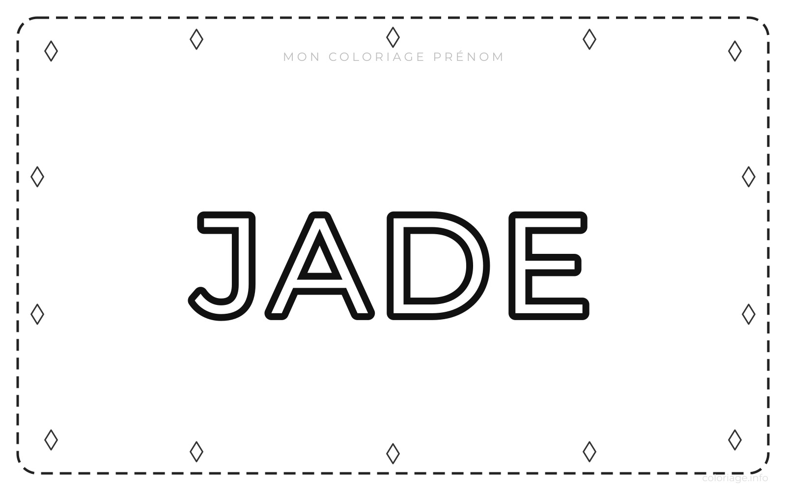 Coloriage Prénom Jade - Prénom à imprimer