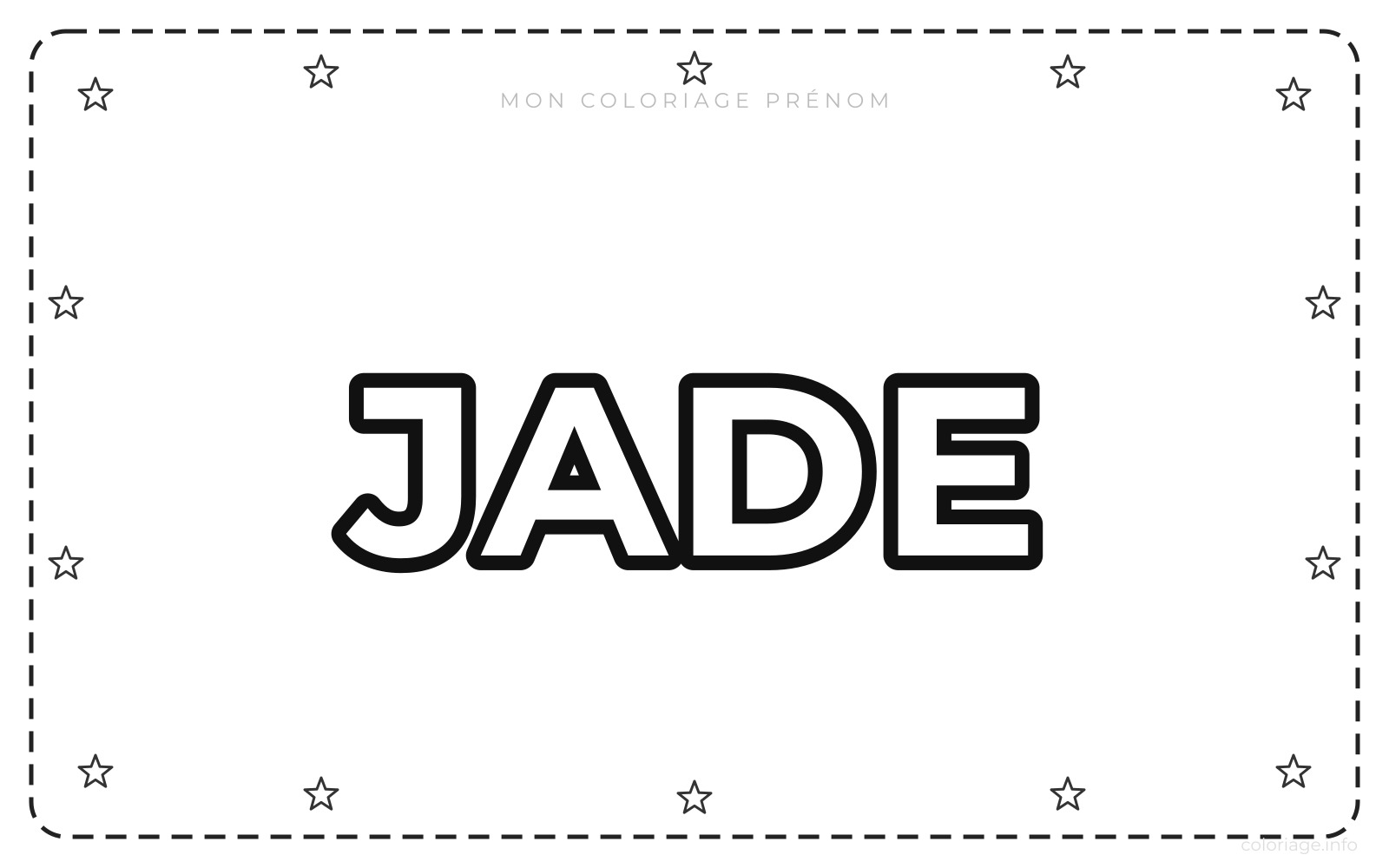 Coloriage Prénom Jade - Prénom à imprimer