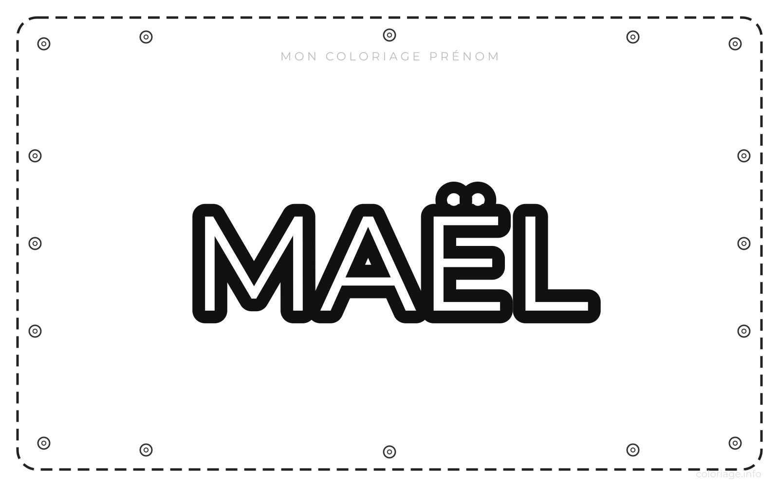 Coloriage Prénom Maël à imprimer