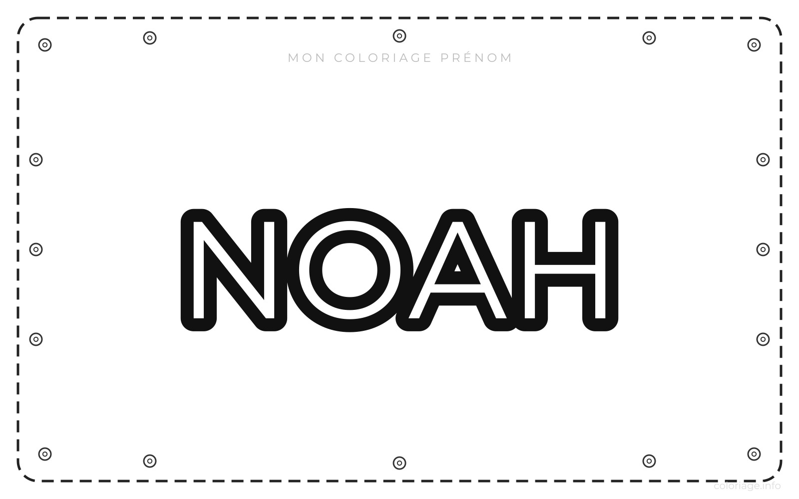 Coloriage Prénom Noah - Prénom à imprimer