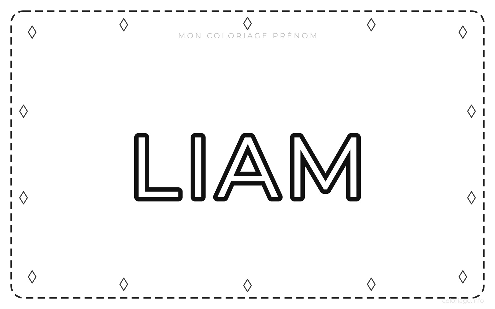 Coloriage Prénom Liam - Prénom à imprimer
