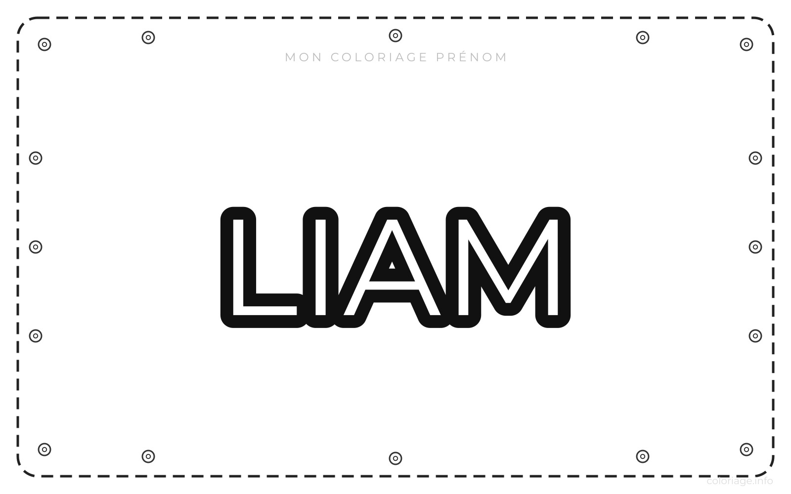 Coloriage Prénom Liam - Prénom à imprimer