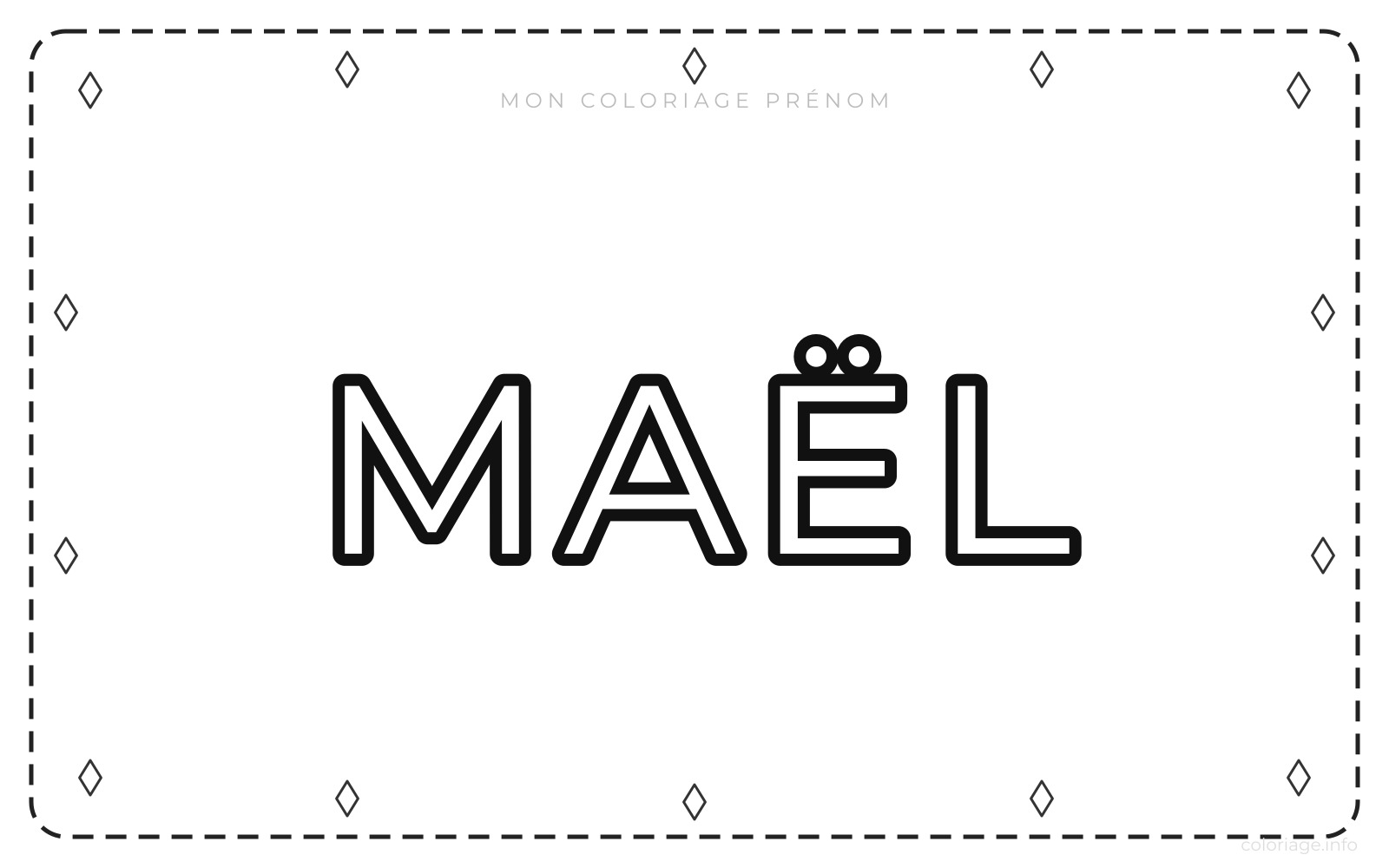 Coloriage Prénom Maël - Prénom à imprimer