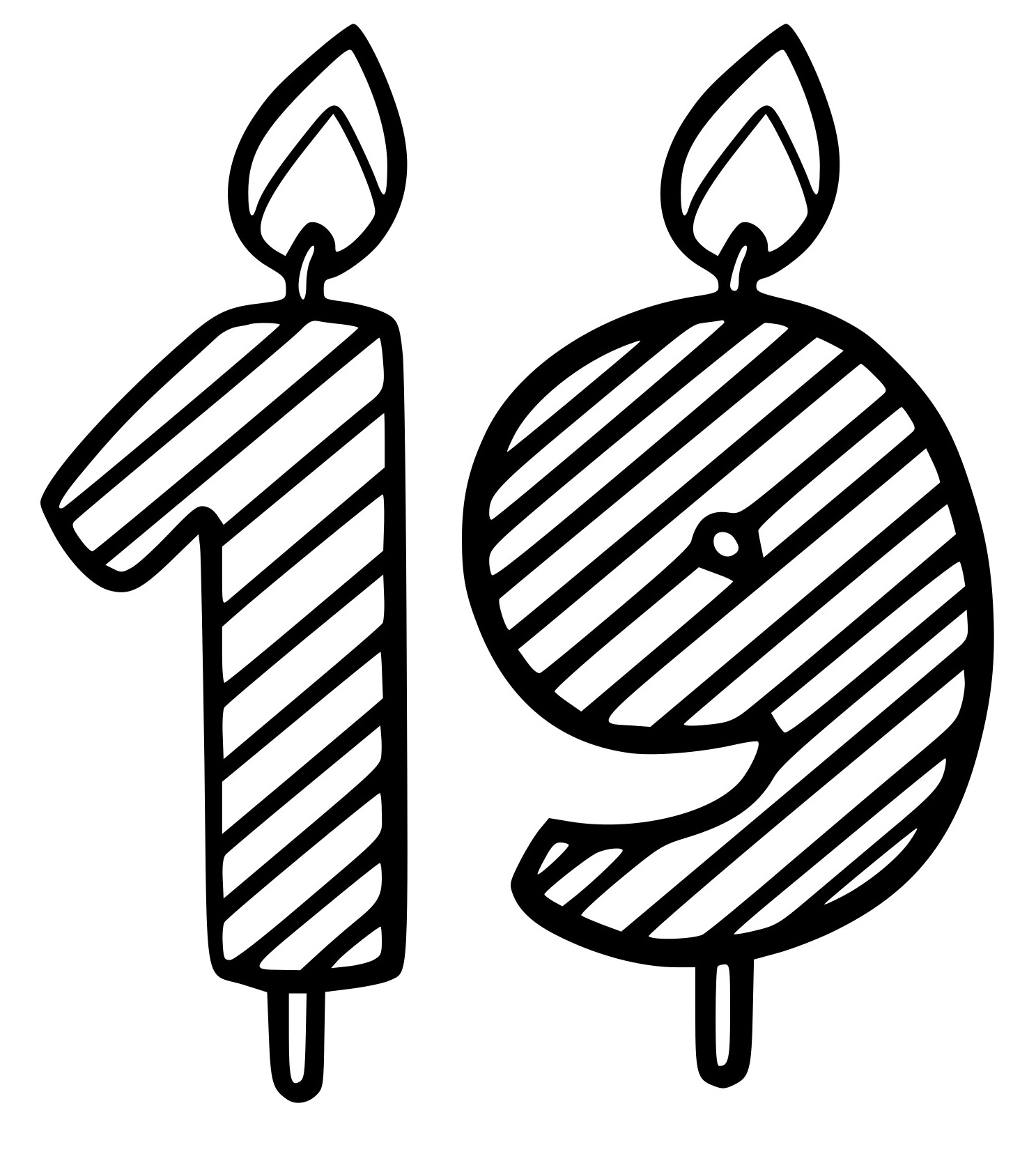 Coloriage 19 Ans - Anniversaire à imprimer