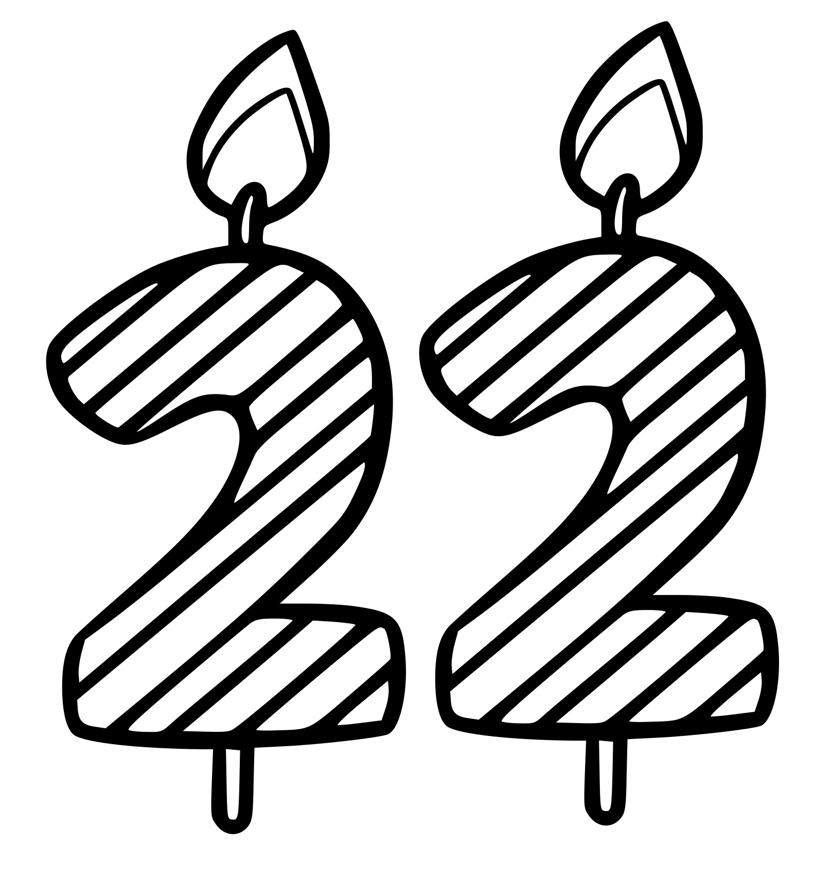 Coloriage 22 Ans - Anniversaire à imprimer