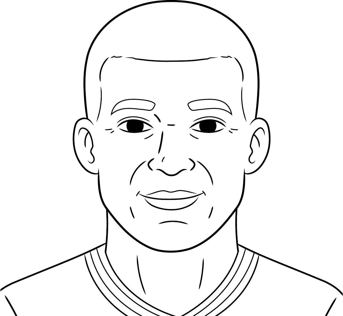 Coloriage Kylian Mbappé en action avec le ballon - Mbappé à imprimer