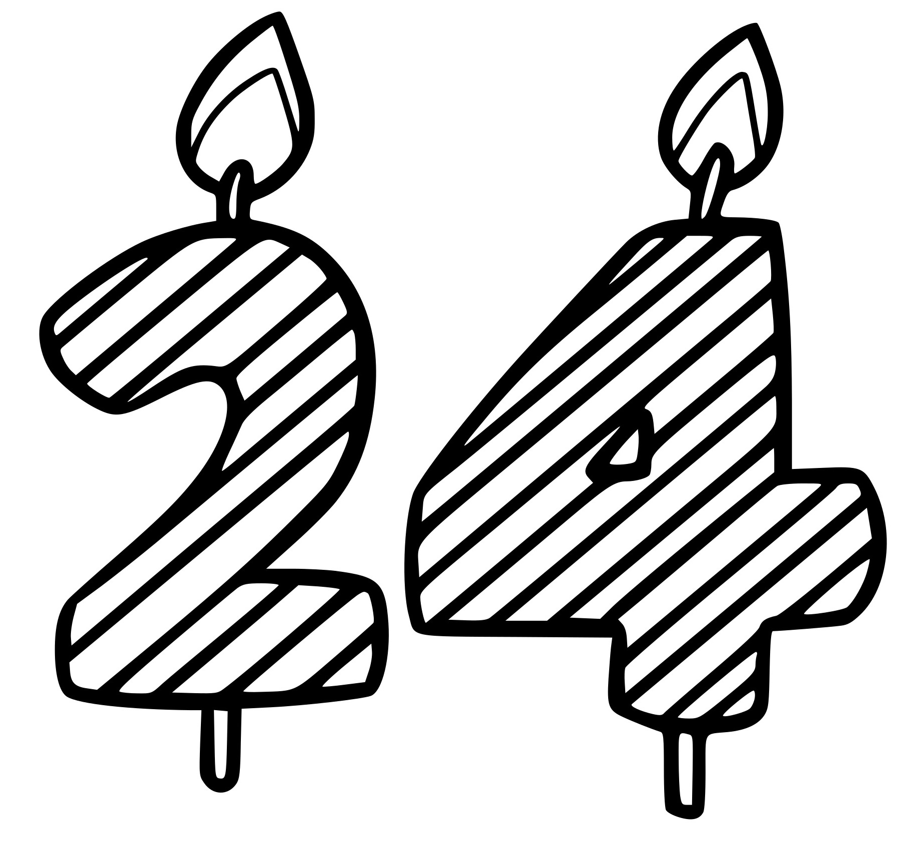 Coloriage 24 Ans - Anniversaire à imprimer