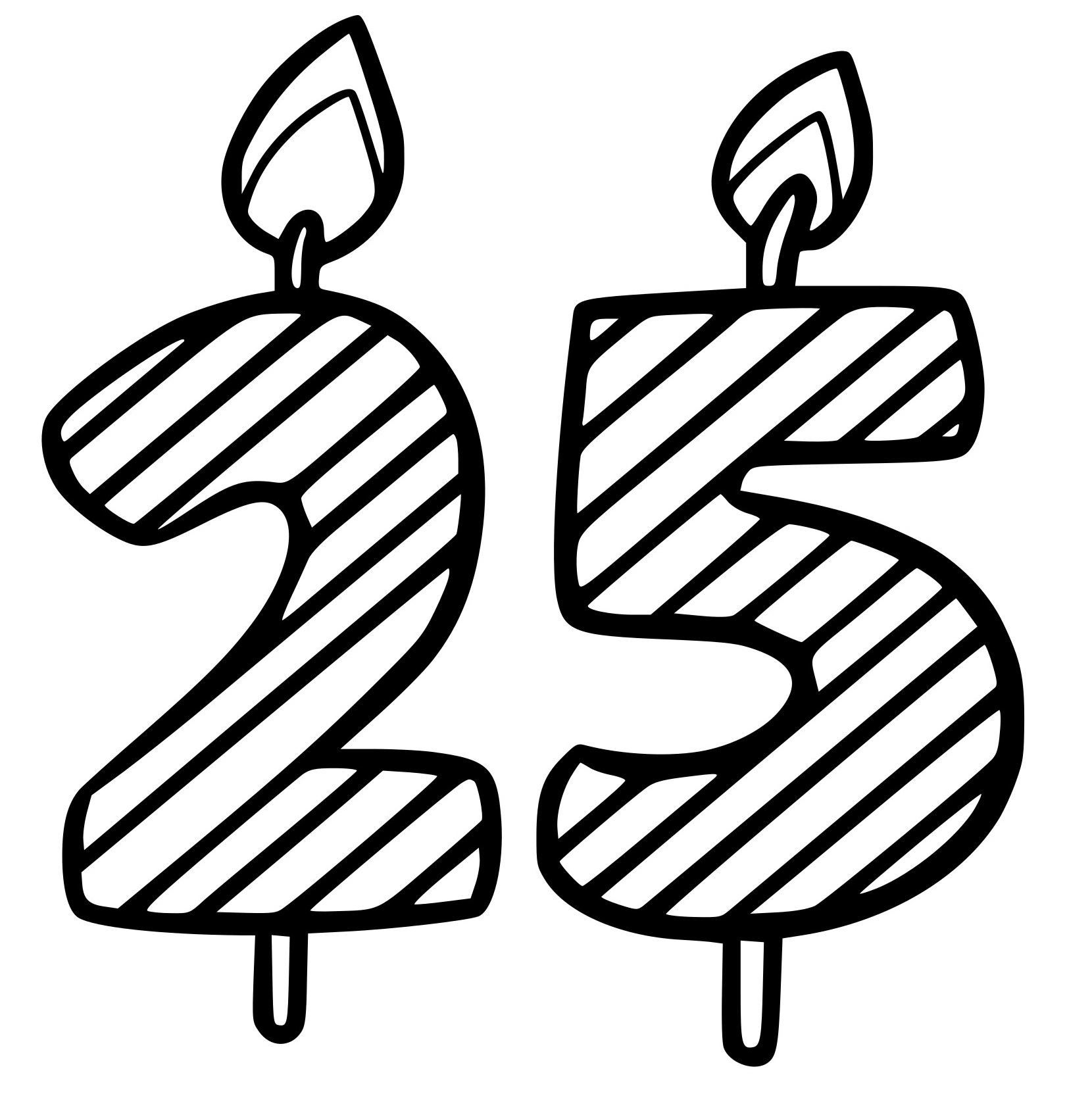 Coloriage 25 Ans - Anniversaire à imprimer