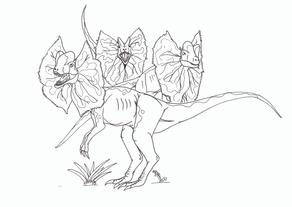 Coloriage Trois créatures préhistoriques ailées Jurassic Park - Jurassic world park à imprimer