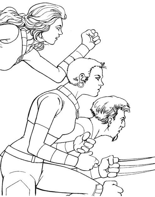 Coloriage 3 Membres Des X Men - Xmen à imprimer