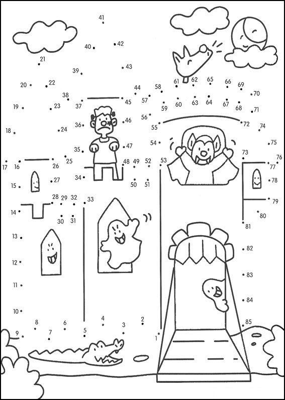 Coloriage Jeu points à relier enfants niveau 1 - Points a relier à imprimer