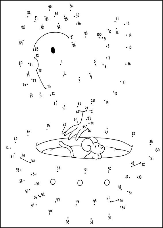 Coloriage Jeu de points à relier pour enfants - Points a relier à imprimer