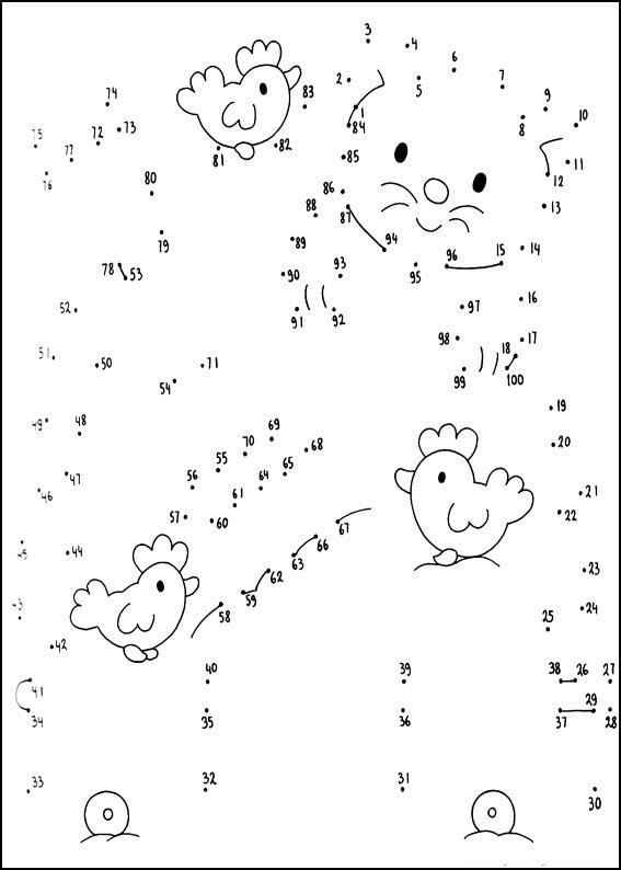 Coloriage Jeu de points à relier numérotés - Points a relier à imprimer