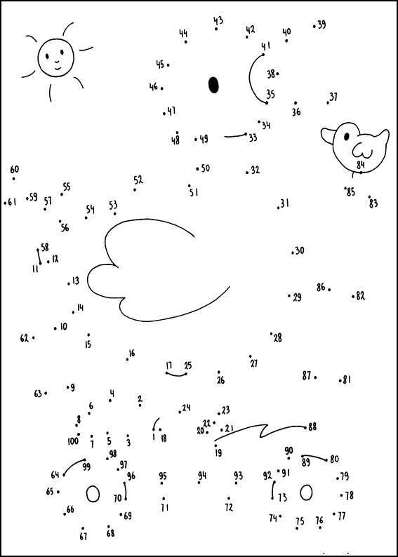 Coloriage Exercice de points à relier progressive - Points a relier à imprimer