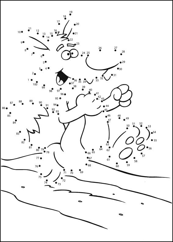 Coloriage Points à relier : exercice numéroté simple - Points a relier à imprimer