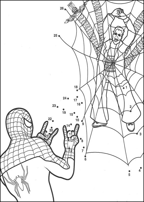 Coloriage 3 points a relier spider man - Points a relier à imprimer