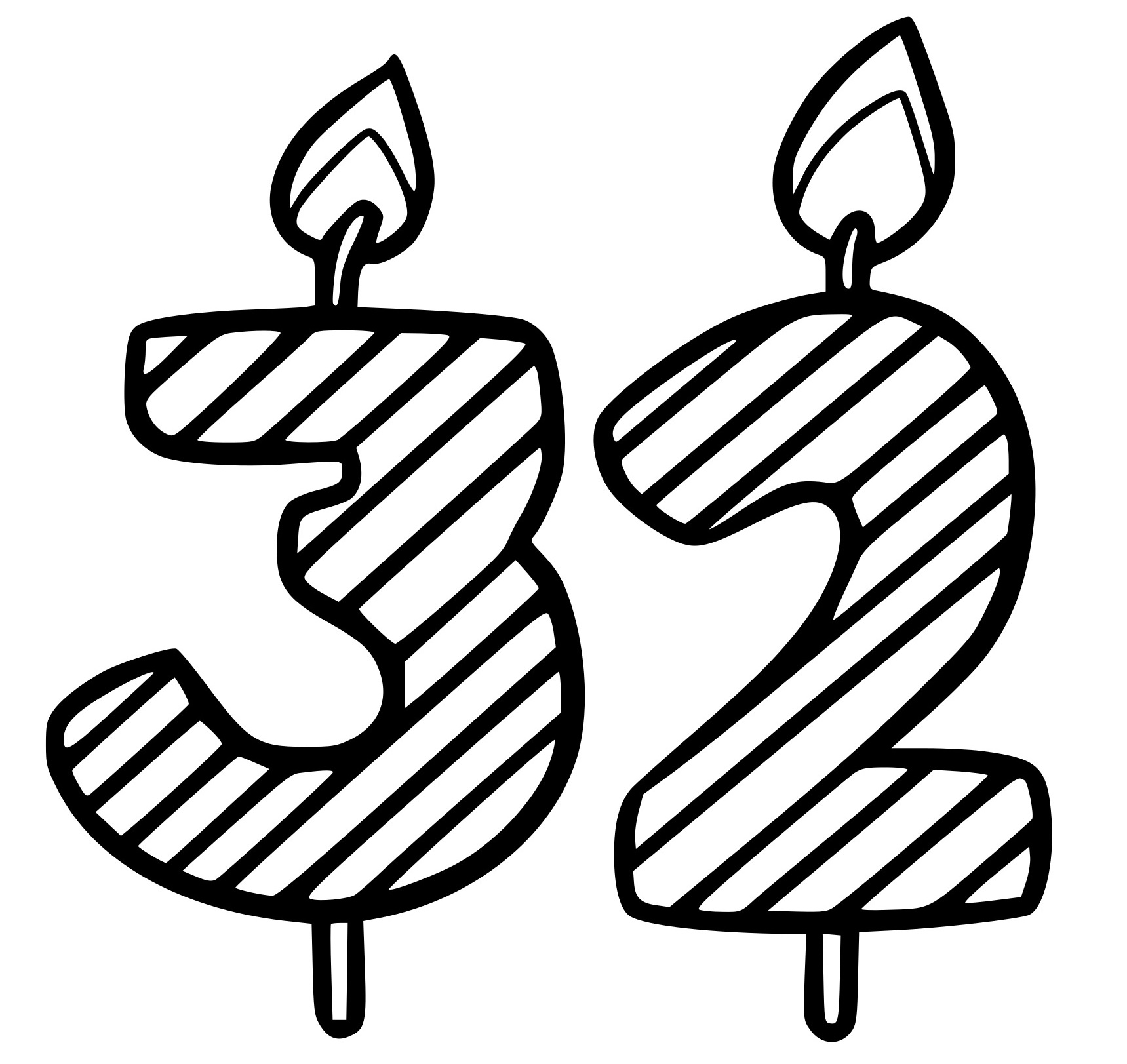 Coloriage 32 Ans - Anniversaire à imprimer