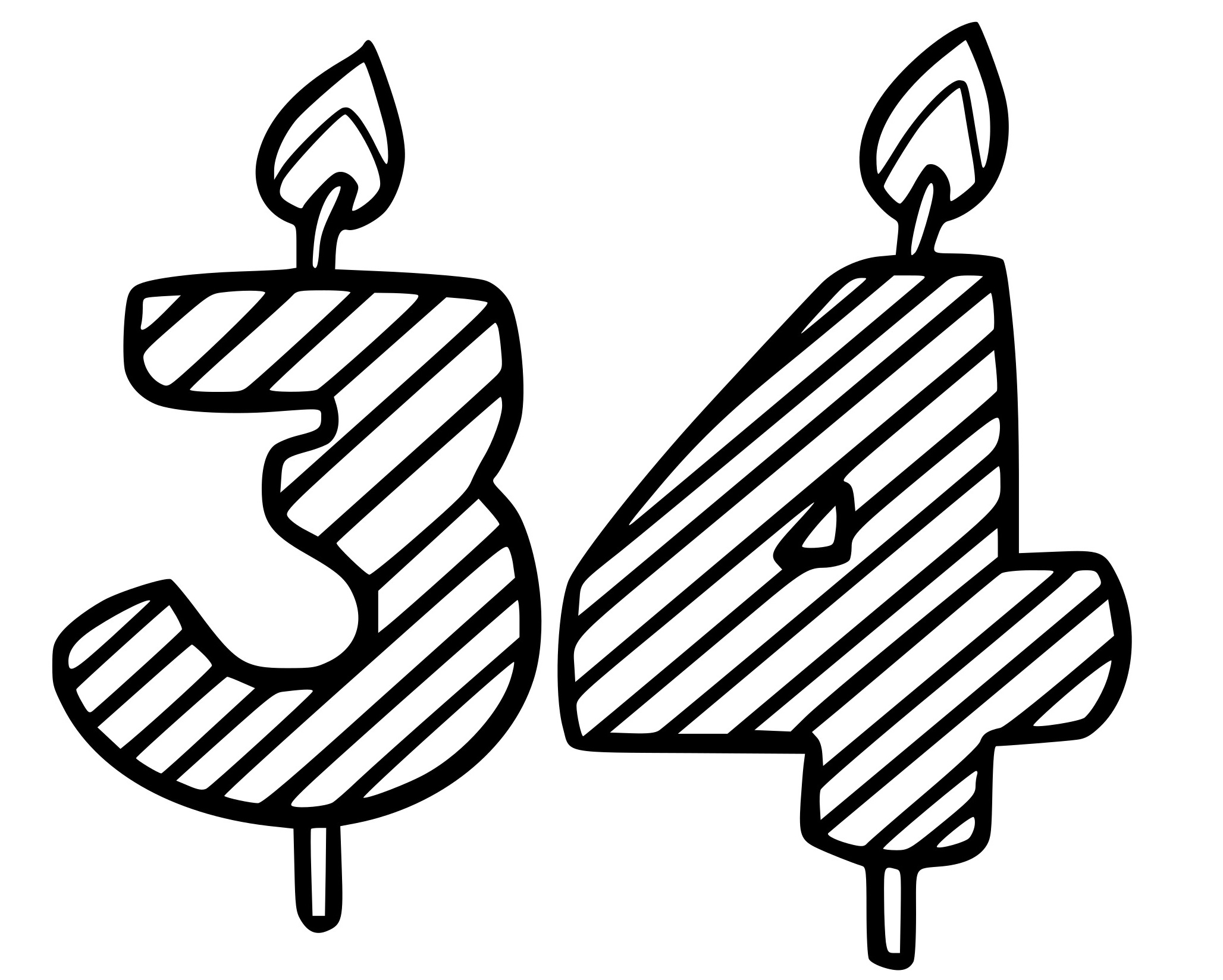 Coloriage 34 Ans - Anniversaire à imprimer