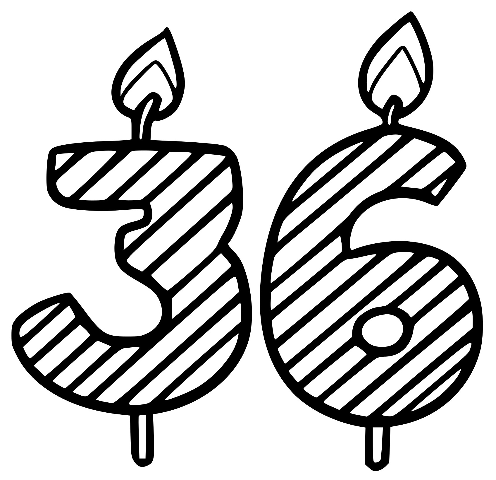 Coloriage 36 Ans - Anniversaire à imprimer