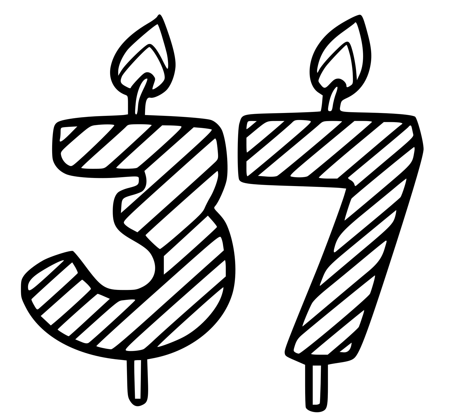 Coloriage 37 Ans - Anniversaire à imprimer