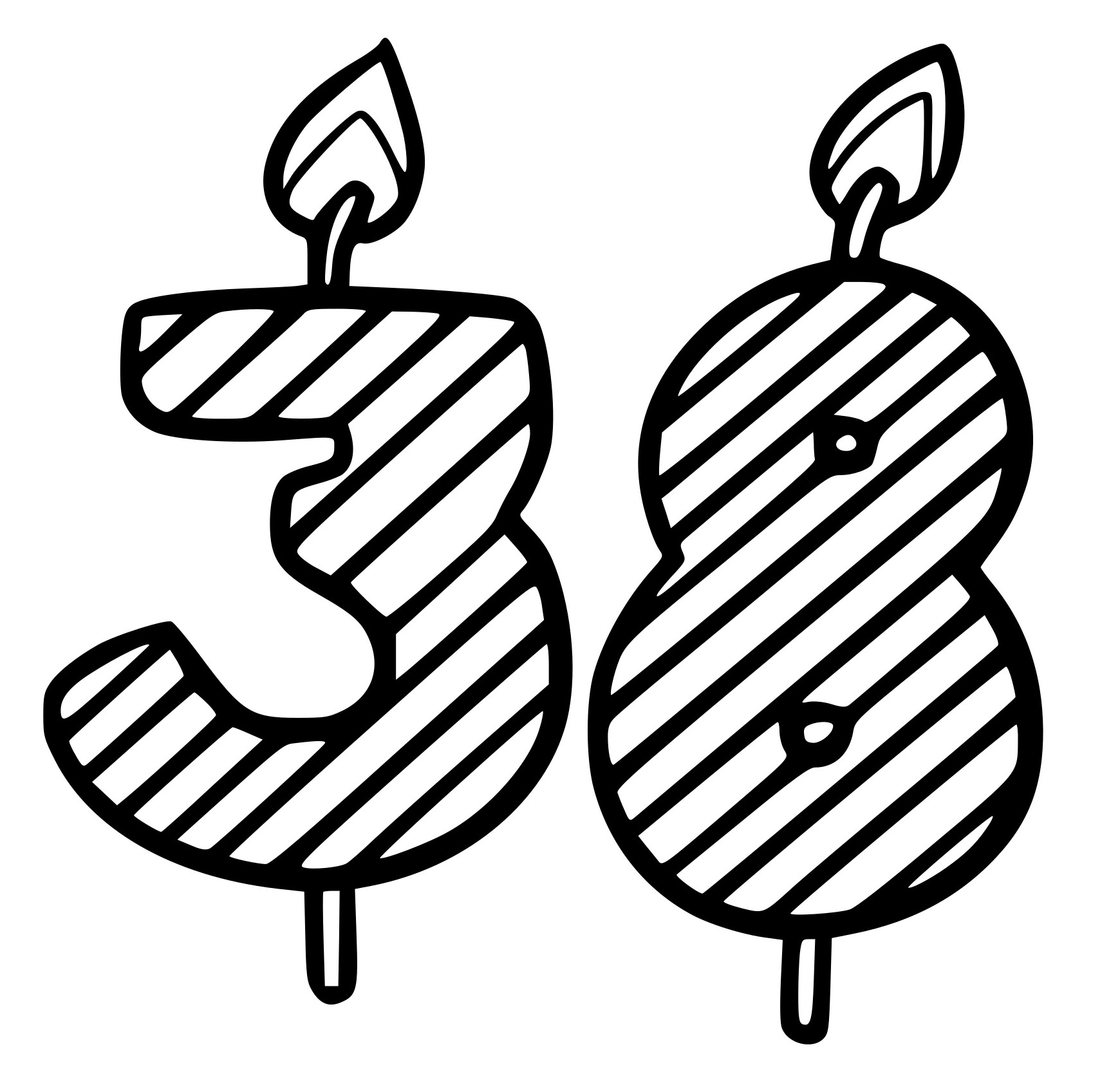Coloriage 38 Ans - Anniversaire à imprimer