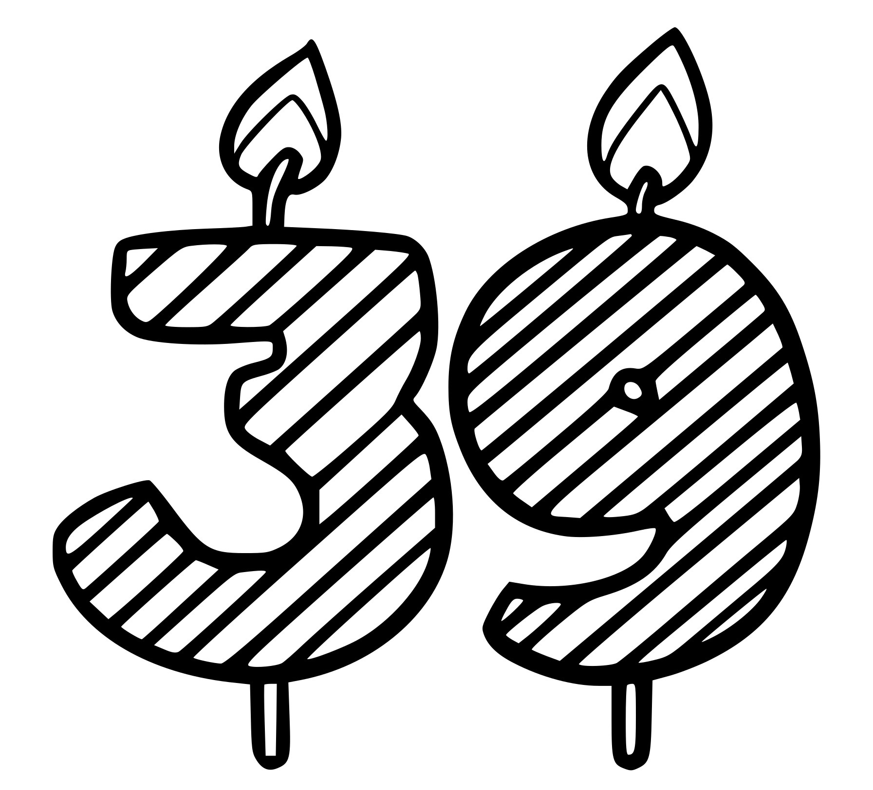 Coloriage 39 Ans - Anniversaire à imprimer