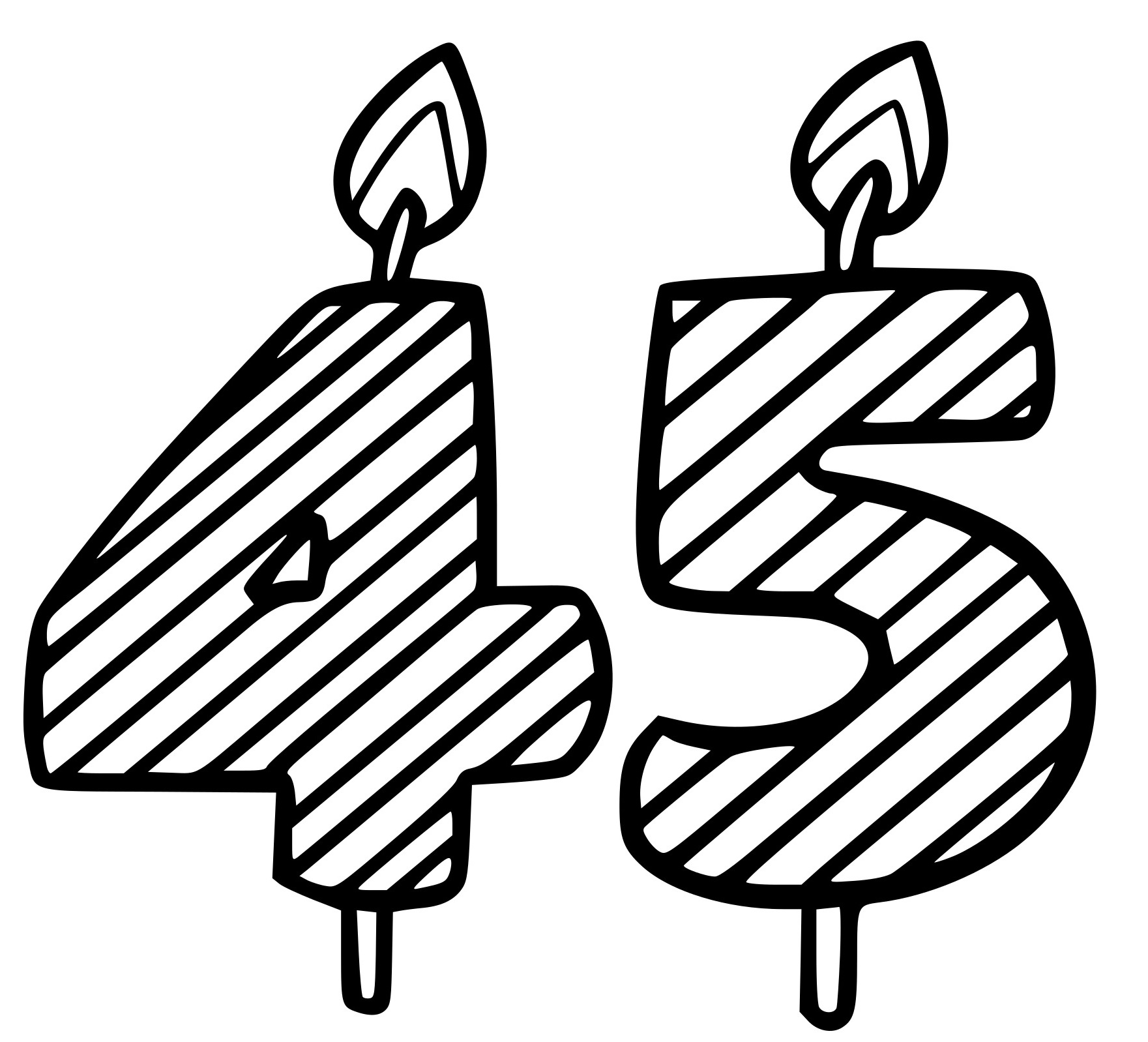 Coloriage 45 Ans - Anniversaire à imprimer
