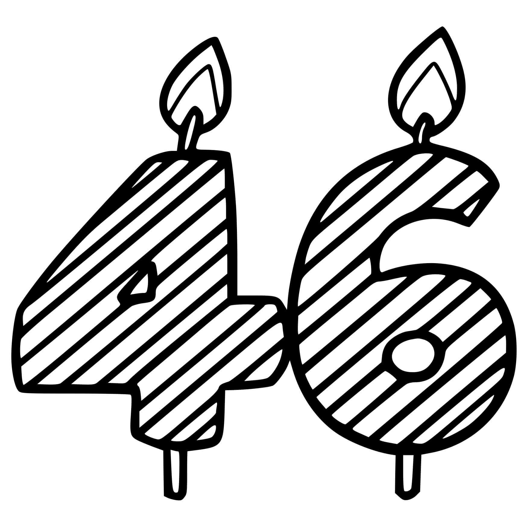 Coloriage 46 Ans - Anniversaire à imprimer