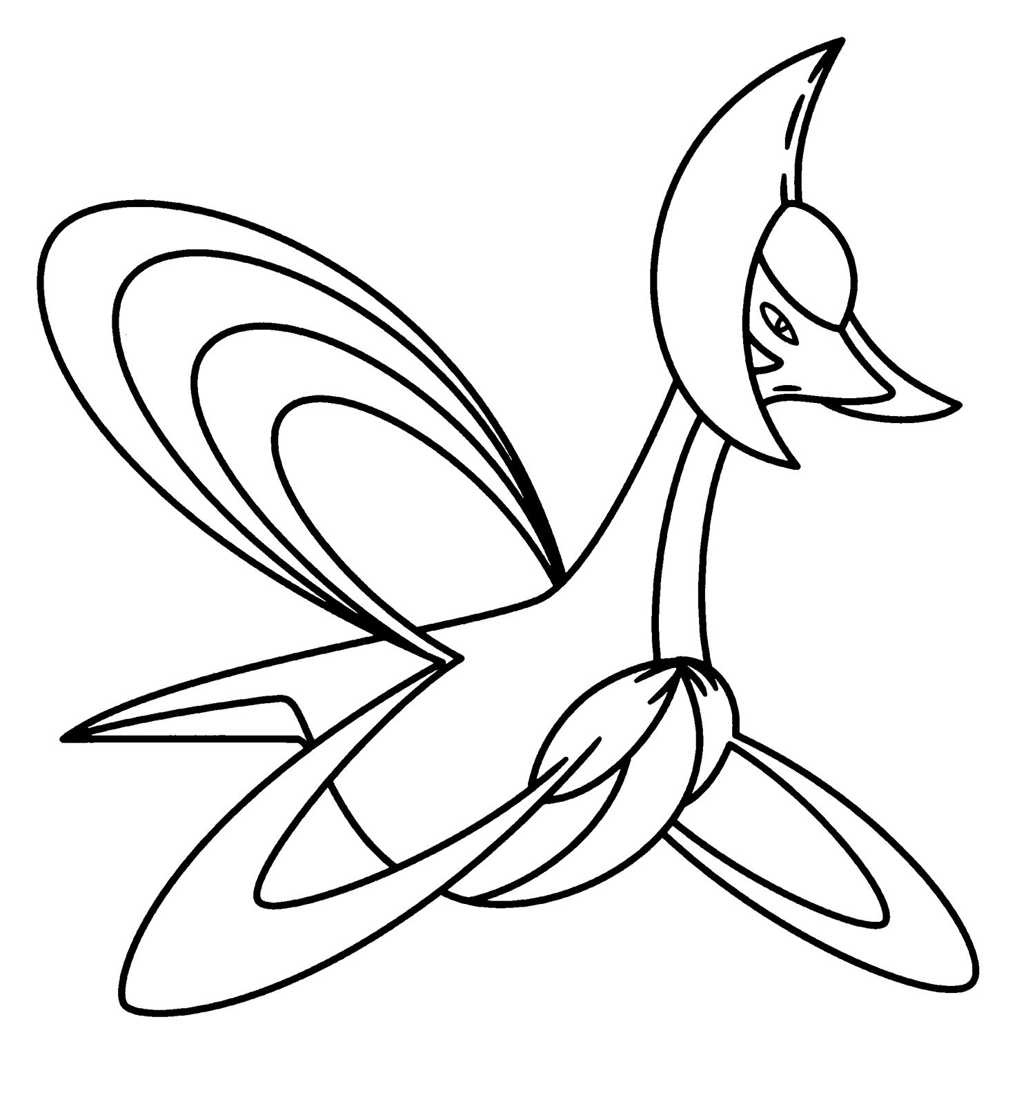 Coloriage 488 Cresselia Pokemon Légendaire - Pokémon légendaire à imprimer