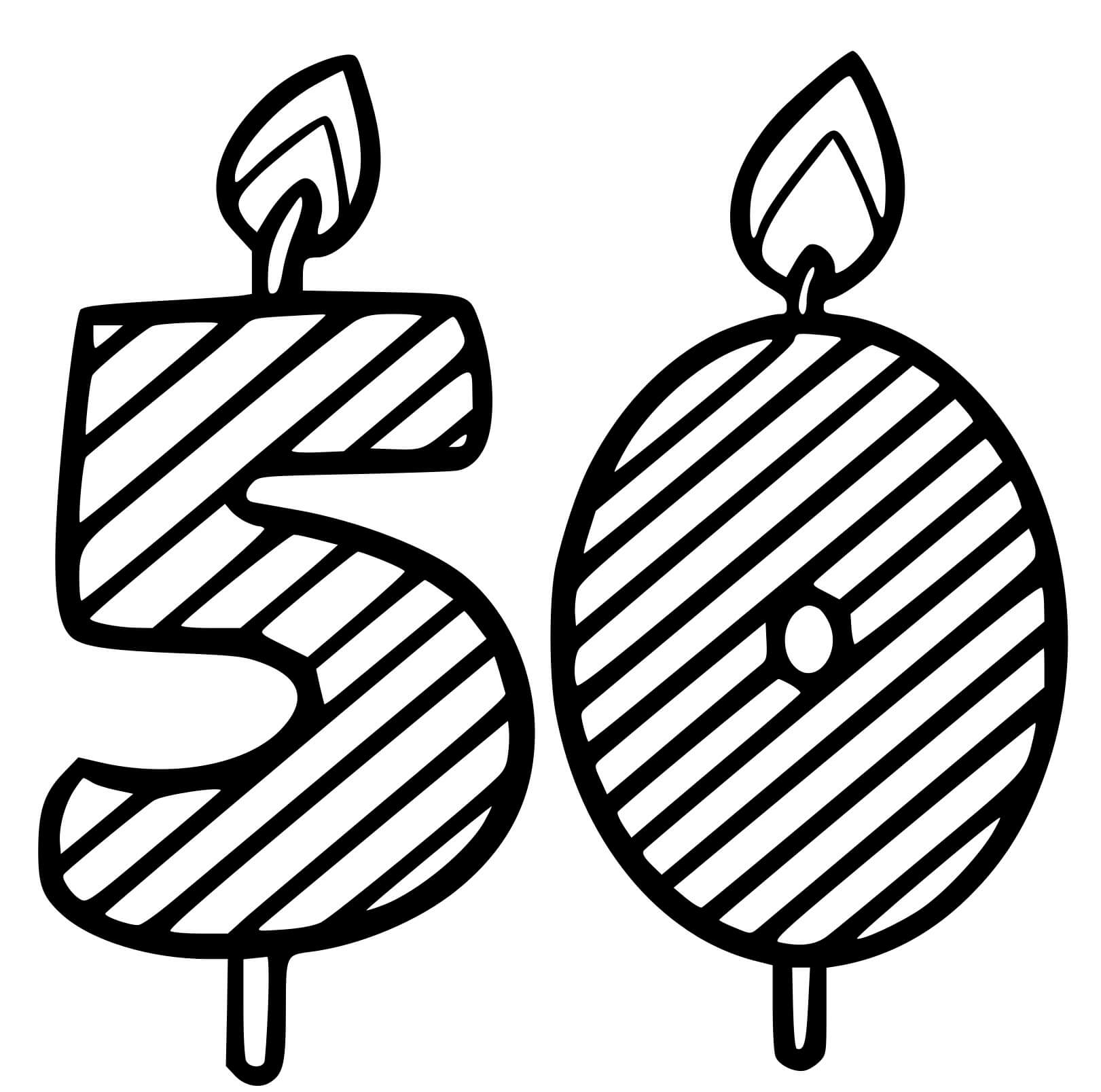 Coloriage 50 Ans - Anniversaire à imprimer