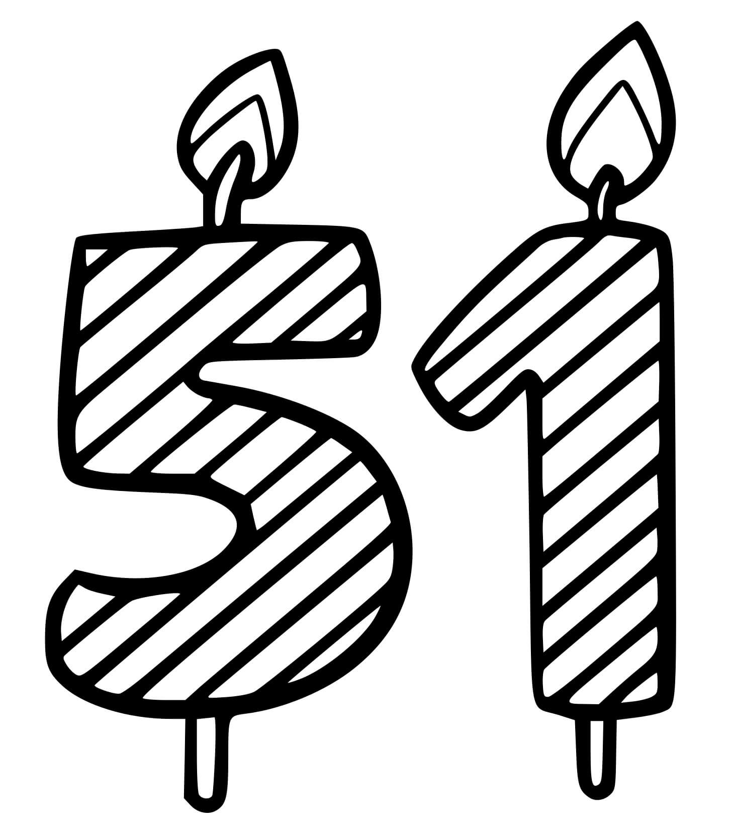 Coloriage 51 Ans - Anniversaire à imprimer