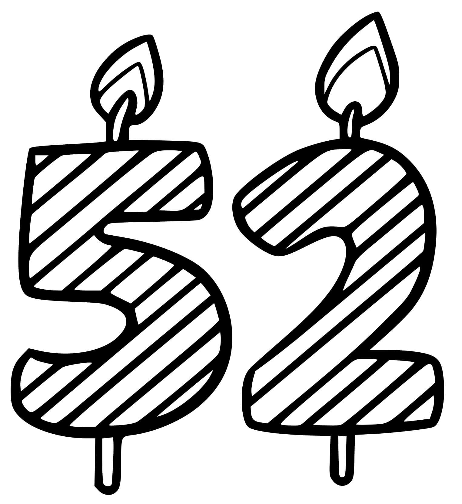 Coloriage 52 Ans - Anniversaire à imprimer