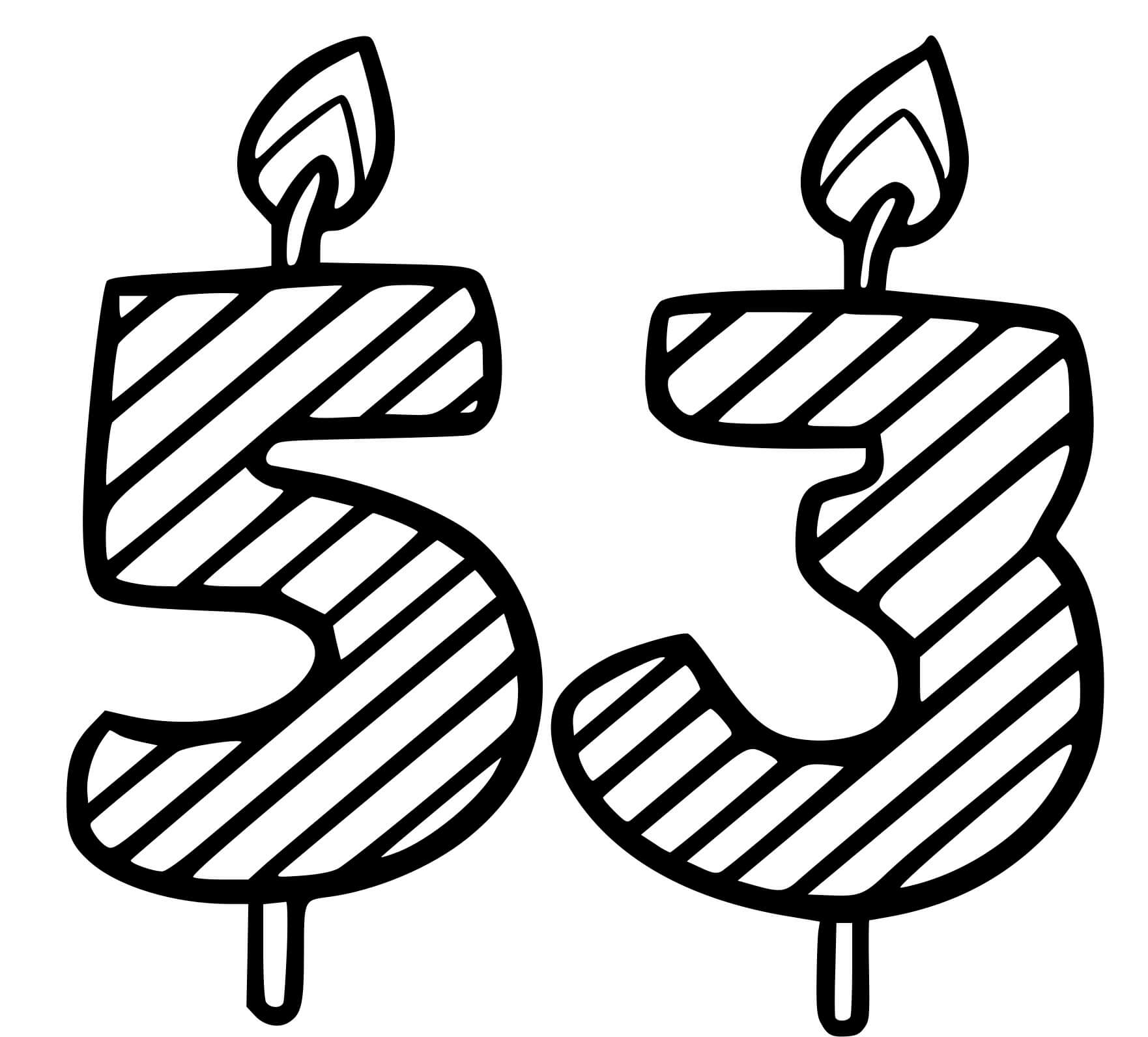 Coloriage 53 Ans - Anniversaire à imprimer
