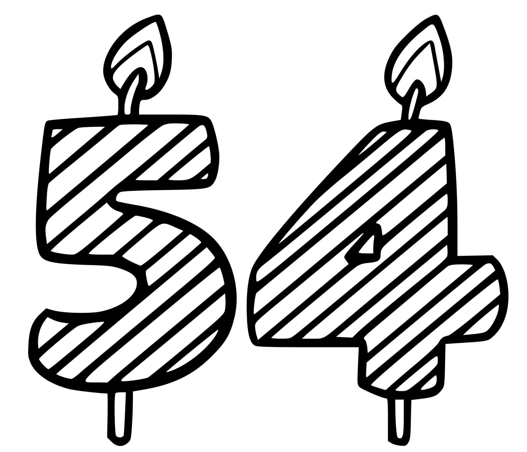 Coloriage 54 Ans - Anniversaire à imprimer