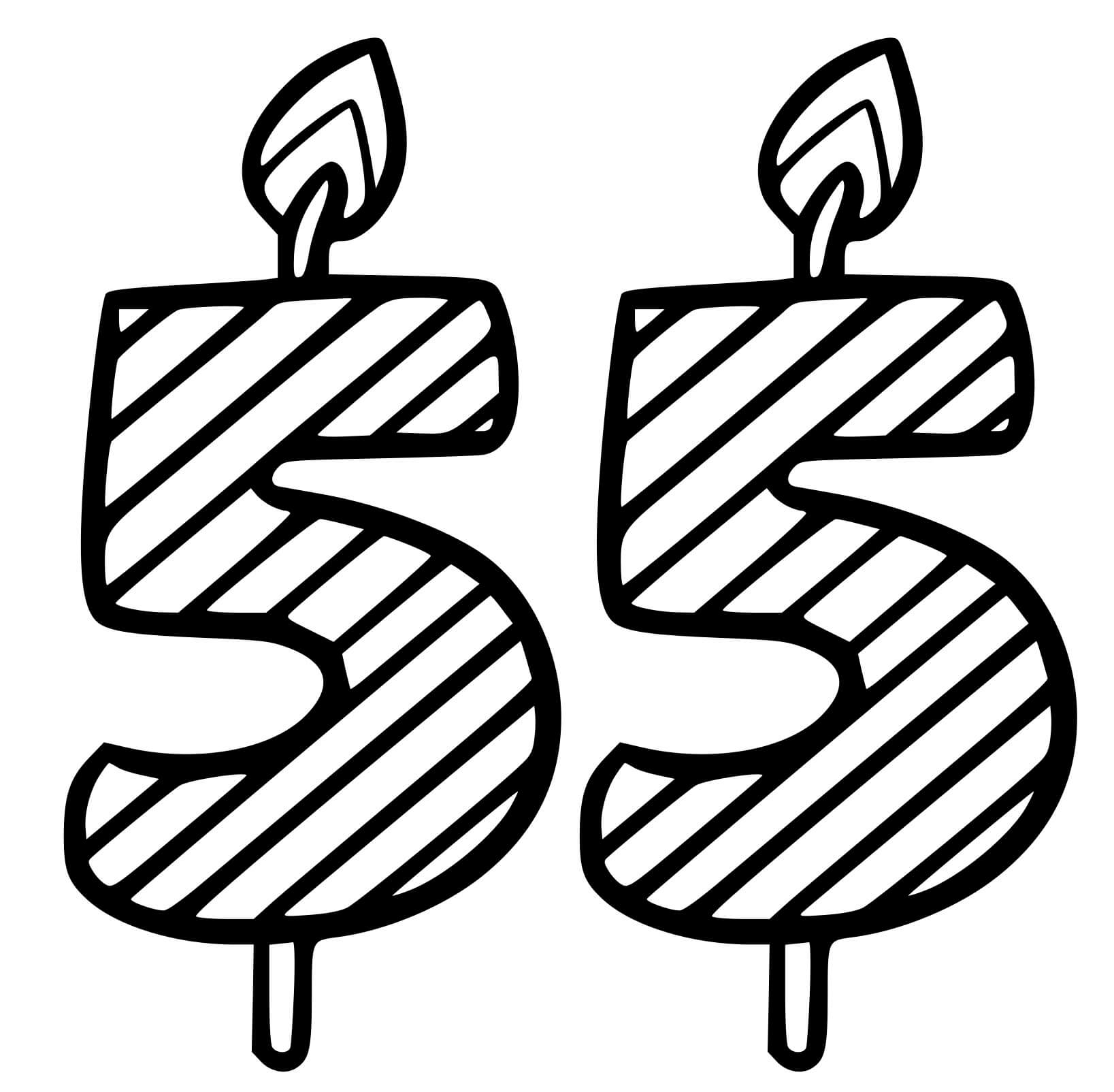 Coloriage 55 Ans - Anniversaire à imprimer