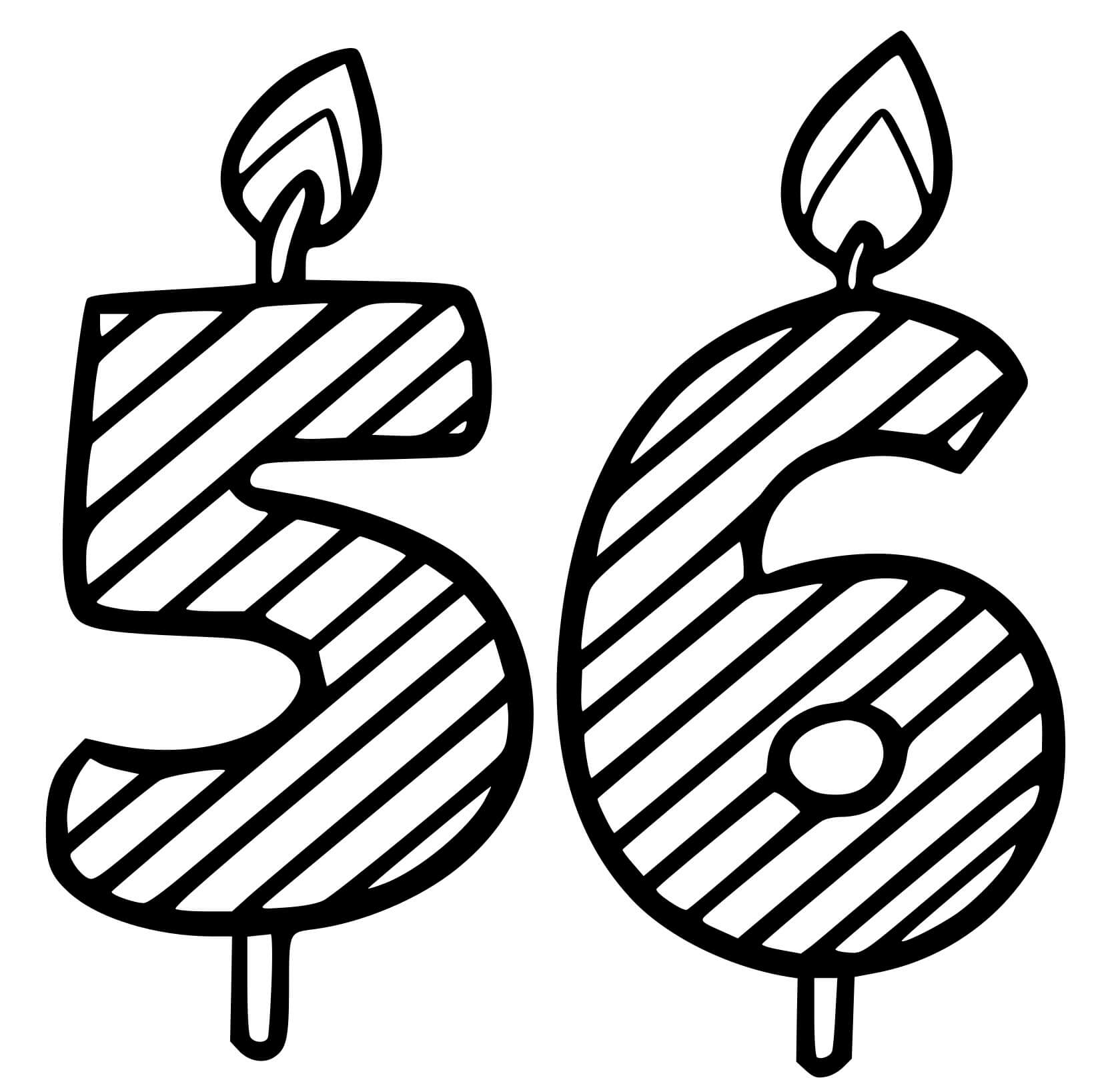 Coloriage 56 Ans - Anniversaire à imprimer