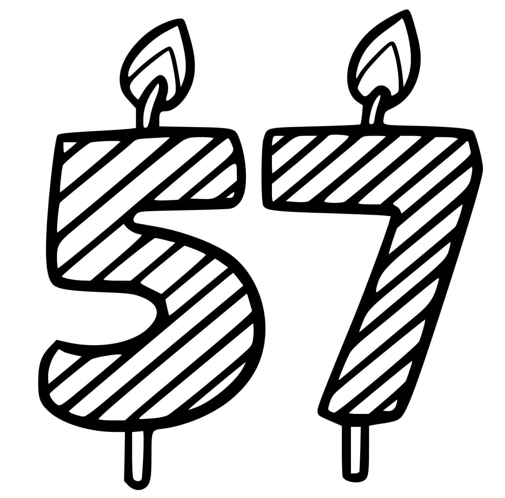 Coloriage 57 Ans - Anniversaire à imprimer