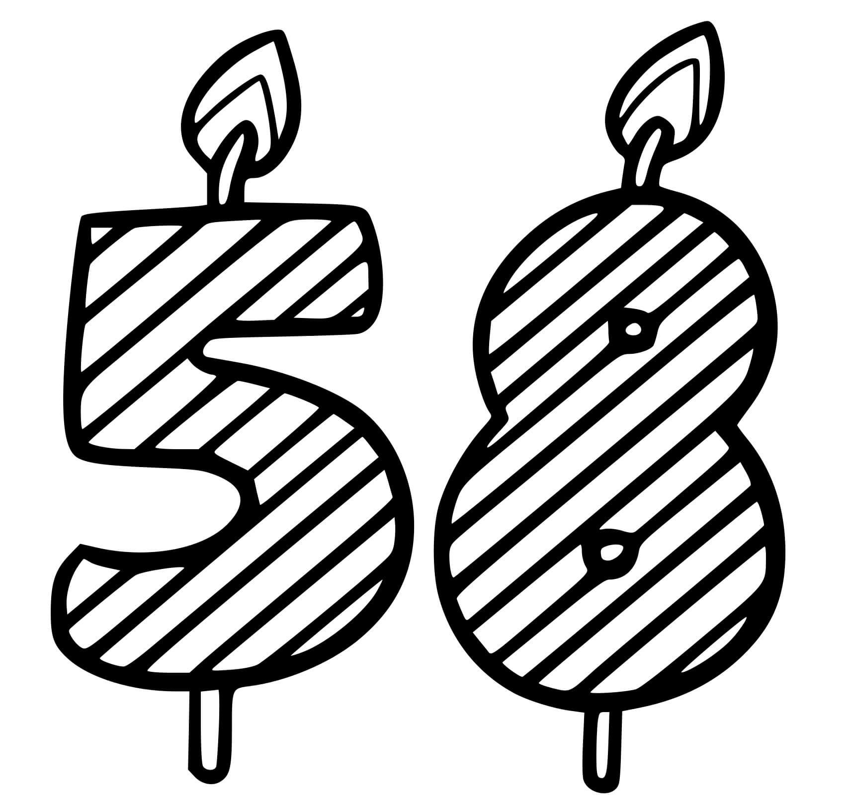 Coloriage 58 Ans - Anniversaire à imprimer