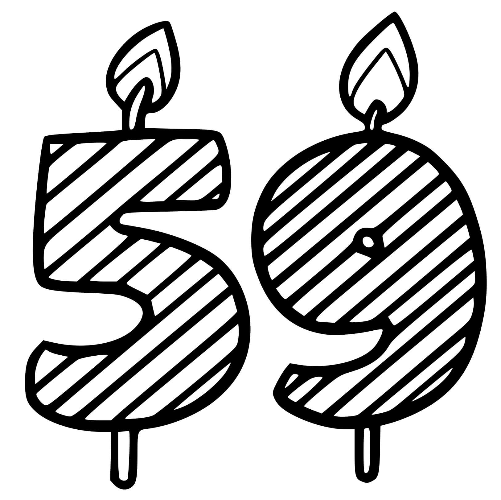 Coloriage 59 Ans - Anniversaire à imprimer