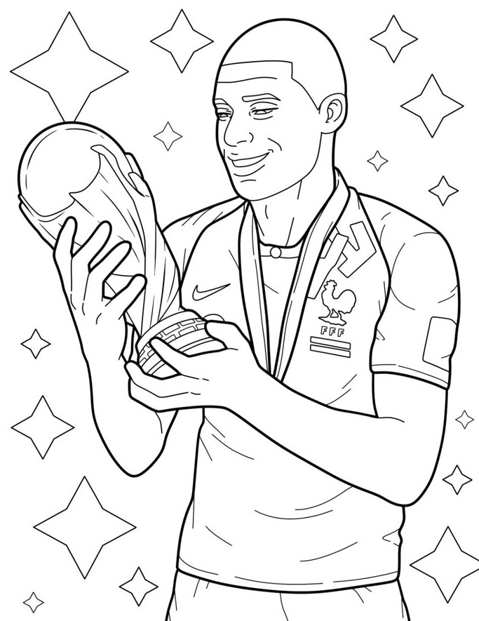 Coloriage 5a37f0346b78be24bc084c5d69773dec - Mbappé à imprimer